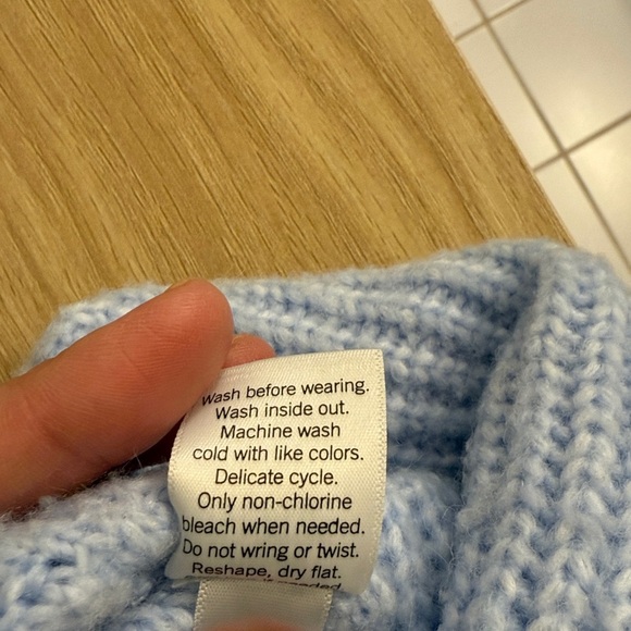 Nine West Light Blue Knit Turtleneck Sweater - Size L - Picture 5 of 5